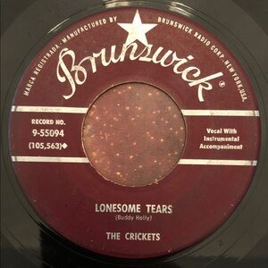 The Crickets Lonesome Tears/It’s So Easy Vinyl 45 Record ‘58